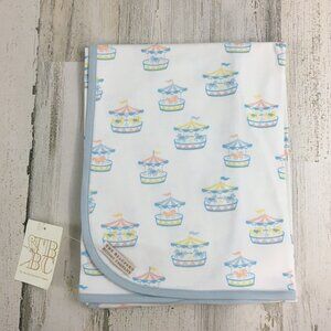 The Beaufort Bonnet Company Buggy Blanket Candy Stripe Carousel Baby Boys NWT